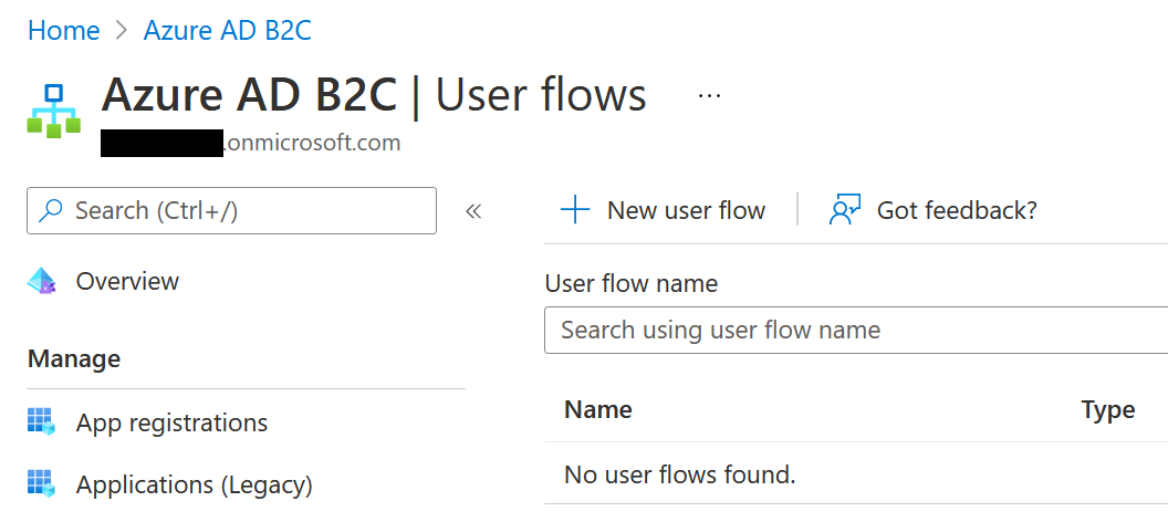 Create new user flow